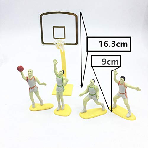 Amosfun Jugador de baloncesto Cake Toppers Decoraciones para pasteles de cumpleaños Fiesta deportiva Decoraciones para pasteles Favores 1 juego (colores aleatorios)