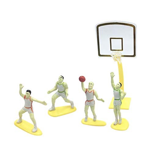 Amosfun Jugador de baloncesto Cake Toppers Decoraciones para pasteles de cumpleaños Fiesta deportiva Decoraciones para pasteles Favores 1 juego (colores aleatorios)