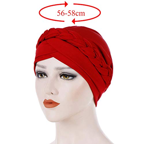 AMOYER Bohemia del Estilo De Las Mujeres De La Trenza Turbante Nudo Señora Bufanda Principal Hijab Musulmán De La Mujer Accesorios para El Cabello Pérdida del Cabello Hijab