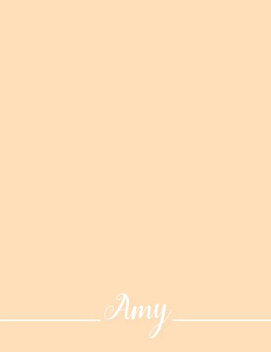 Amy: 110 Pages 8.5x11 Inches Citrus Pastel Design Journal with Lettering Name, Journal Composition Notebook for Girl