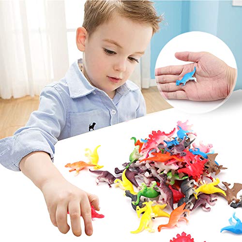 Amy & Benton Juego de Mini Dinosaurios, 72 Piezas Dinosaurios de Juguete Dinosaurio Jurásico Mundo Dinosaurio del Mundo Zoológico para 3-6 Niños, Adornos para Pasteles, Favoritos para Fiesta