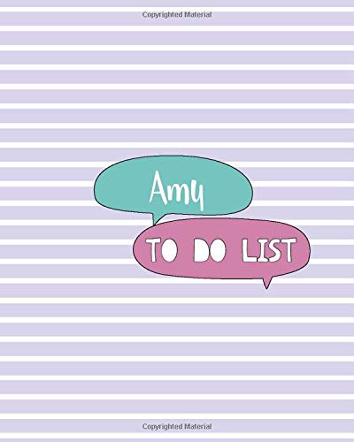 Amy To Do List: 100 Sheet 8x10 inches for Checklist, Planners, To-Do, Memo, Notes, Checkboxes and Initial name on Matte Pastel Seamless Cover , Amy To Do List