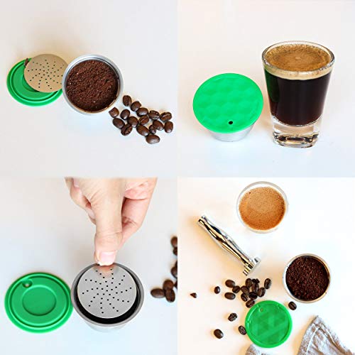 Anam Safdar Butt Tamper de Goteo de Filtro de cápsula de café Reutilizable de Acero Inoxidable Compatible con la máquina de café Dolce Gusto