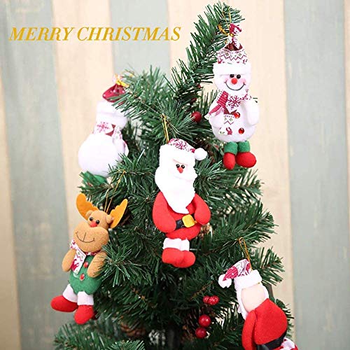 anaoo 12pcs Adornos decoración Colgante muñecos Santa muñeco de Nieve para árbol de Navidad decoración de Fiesta de Navidad-Merry Xmas Regalo