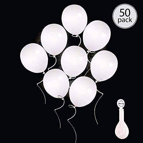 anaoo Globos LED para Fiesta Boda Cumpleaños, Navidades Cereminias, Eventos, Globos luz Luminosas de látex 50 Piezas, Color Blanco