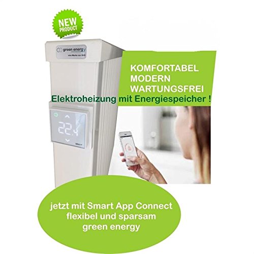 Anapont eléctrico Radiador con Smart Connect, disponible en diferentes tamaños y de servicios, color blanco, eléctrica, 680h x 615b (1300W)