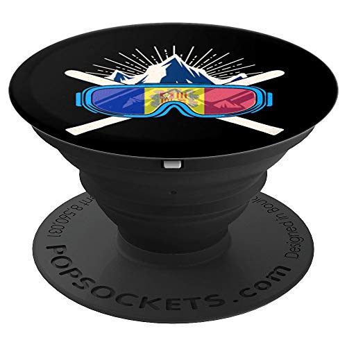 Andorra Skiing Ski Andorran Flag PopSockets Agarre y Soporte para Teléfonos y Tabletas