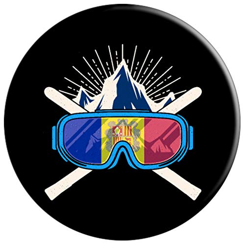 Andorra Skiing Ski Andorran Flag PopSockets Agarre y Soporte para Teléfonos y Tabletas