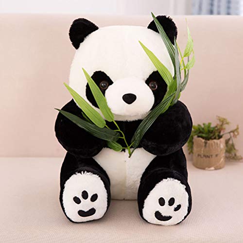 Anewu Panda Plush, Juguete de Peluche de Peluche con Hoja de bambú Lindo Panda de Peluche Lindo Juguete de Regalo de cumpleaños Regalo de Peluche para niños