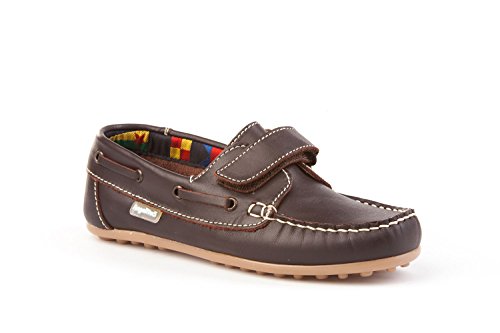 AngelitoS Nauticos para Niños Todo Piel mod.814. Calzado infantil Made in Spain, Todo piel, Garantia de Calidad.(Marrón-Chocolate-Talla 39)