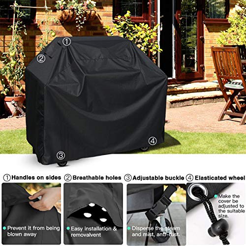 AngLink Funda para Barbacoa Impermeable 600D Oxford 147x61x122 CM Cubierta BBQ Parrilla Funda Protectora para Barbacoa Protección de Lluvia Nieve Polvo para Brinkmann Char Broil Holland Jenn Air Weber