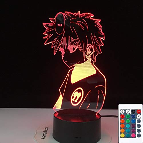 Anime Hunter X Hunter Killua Zoldyck figura Usb 3D LED luz de noche lámpara de mesa decoración de noche regalo para niños