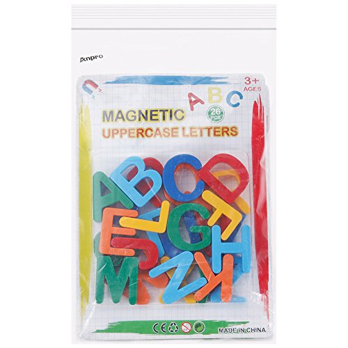 Anpro 90pcs Letras y números magnéticos imanes Letras Pizarras mágicas y Juguetes magnéticos para Niños