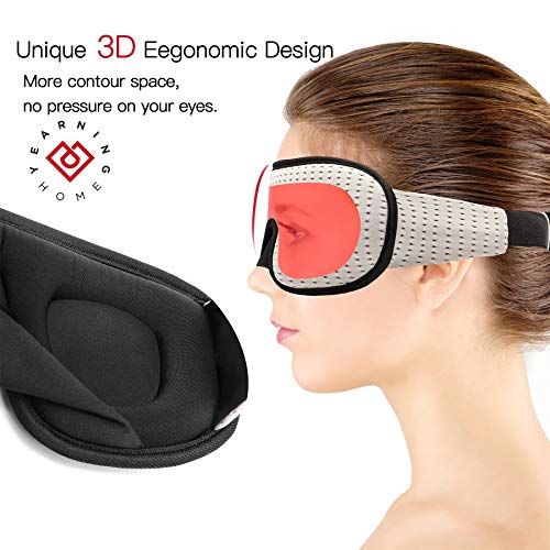 Antifaz para dormir para mujeres y hombres, máscara de ojos con forma de copa 3D para dormir y vendar con tapón, máscara para dormir de noche moldeada cóncava, 100% opaca, suave y cómoda para los ojos