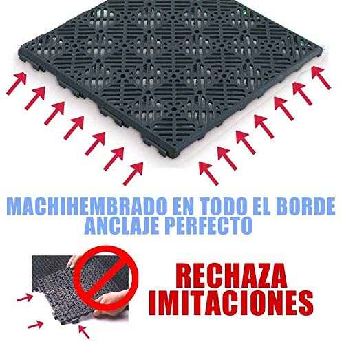 Antihumedades Pack 12 Losetas Auto-Ventilada para remolques, perreras, y jaulas -30x30cm- Color Azul