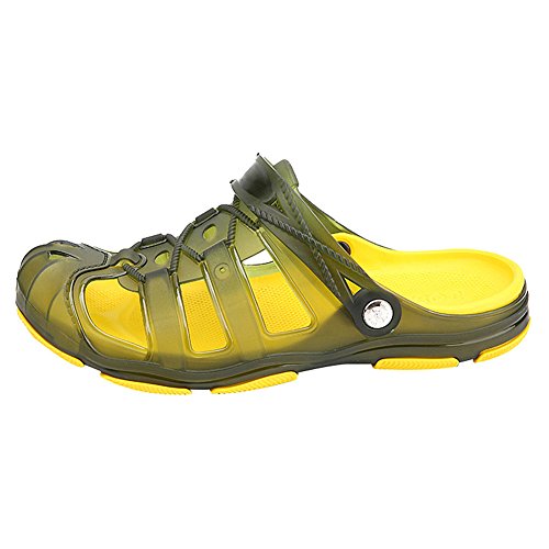 ANUFER Hombres Inodoro EVA Zapatos de Gelatina Casual Zuecos Mulas Verano Zapatillas Sandalia Amarillo SN01038 EU40