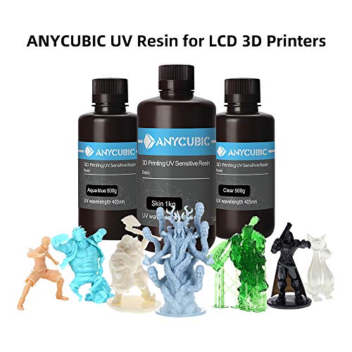 ANYCUBIC LCD SLA UV Resina Rápida para Impresora 3D Photon Photon S 405nm, 1000g (Blanco)