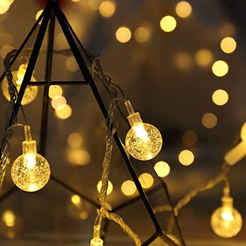 AOKKR Cadena de Luces Led, Farolillos Decorativos con Pilas y Mando, IP44 Impermeable 8 Modos, 5.3M 50 LED, Guirnaldas Luces Led para Interior, Casas,Fiestas, Bodas, Jardín