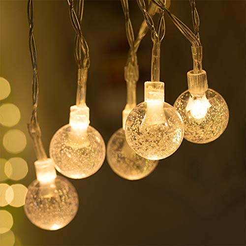 AOKKR Cadena de Luces Led, Farolillos Decorativos con Pilas y Mando, IP44 Impermeable 8 Modos, 5.3M 50 LED, Guirnaldas Luces Led para Interior, Casas,Fiestas, Bodas, Jardín