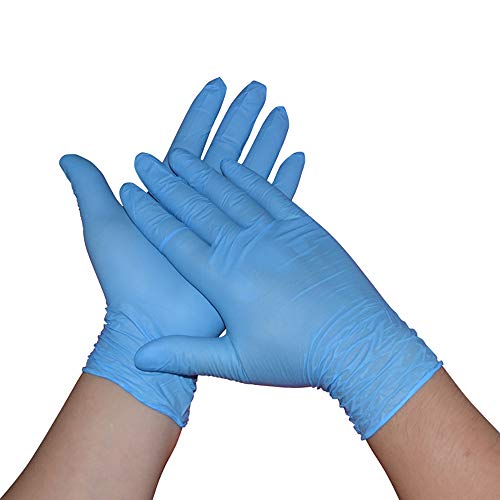 aoory 100Pcs Guantes Desechables Contaminante Aislado Guantes Impermeables en Caja Azul Talla XL