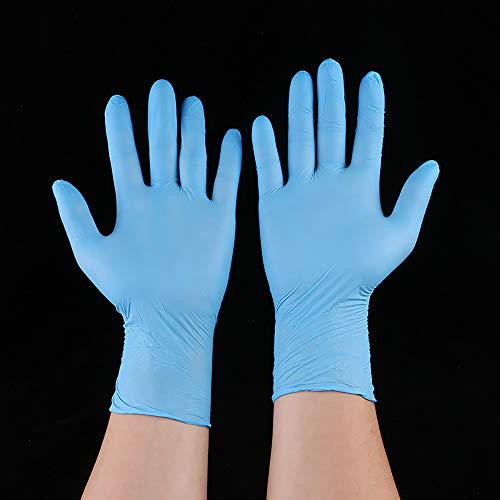 aoory 100Pcs Guantes Desechables Contaminante Aislado Guantes Impermeables en Caja Azul Talla XL