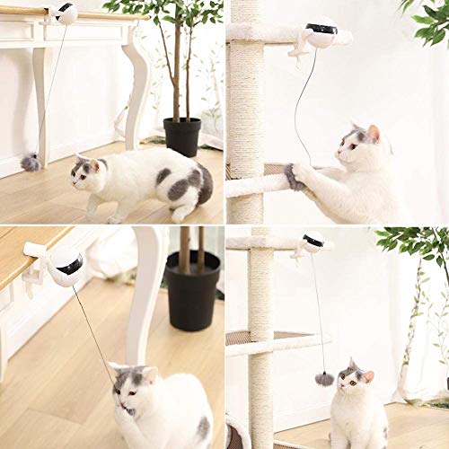 Aoweika Juguete interactivo para gatos, juguete para gato con pelota de elevación Yo-Yo, juguete de elevación automática para gatos, juguete giratorio eléctrico para gatos (batería no incluida)