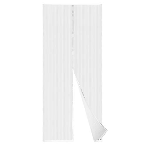 APALUS Cortina Mosquitera Para Puertas. Tejido Súper Fino Para Dejar Pasar El Aire.Cierre Magnético Automático Que Evita el Paso de Insectos. Fácil de ensamblar, Blanco, 92x212 cm )