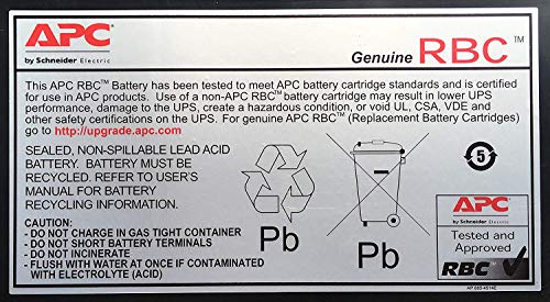 APC APCRBC110 batería de sustitución para UPS, compatible con los modelos BE550G-SP / BR550GI y otros