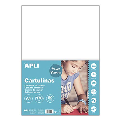 APLI Cartulinas Colores, pack de 50 cartulinas