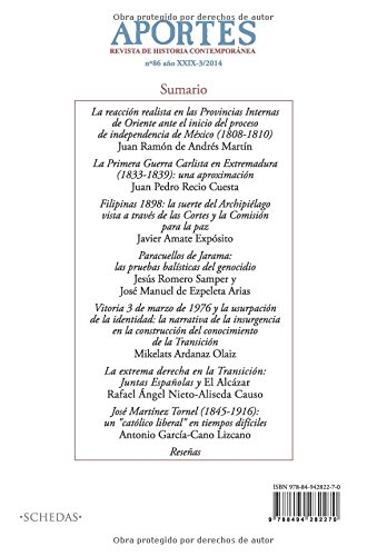 Aportes. Revista de Historia Contemporánea 86, XXIX (3/2014)