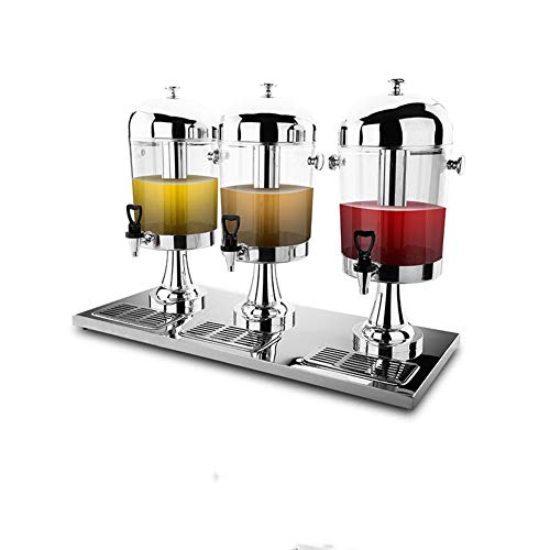 Aprilhp Comerciales Acero inoxidable Dispensador de bebidas frías, Dispensador para zumos, cócteles o limonada, Desayunos Bufé Servicio en Hoteles(3×8L)