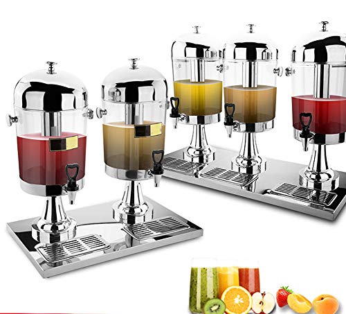 Aprilhp Comerciales Acero inoxidable Dispensador de bebidas frías, Dispensador para zumos, cócteles o limonada, Desayunos Bufé Servicio en Hoteles(3×8L)