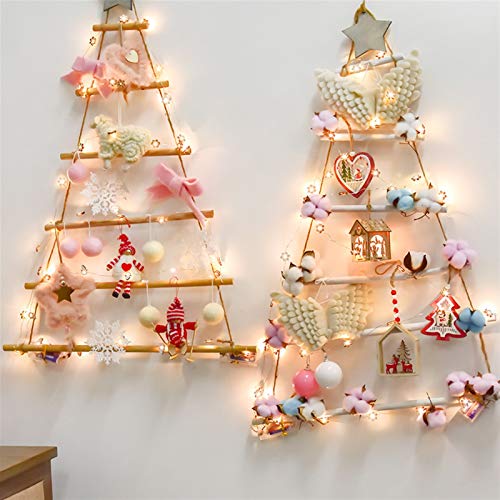 Árbol de Navidad de fibra óptica Decoración de Nav Falso Navidad nórdica Estilo árbol artificial pared de madera árbol del ahorcado habitación Adornos Año Nuevo Vivero niños Decoración for el hogar Na