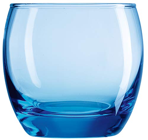 Arcoroc ARC C9688 Salto Ice Blue - Vaso de whisky (320 ml, transparente, 6 unidades)