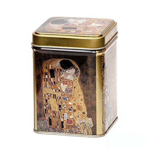 Aromas de Té - Lata para Té - Diseño Beso Klimt - Caja de Té - Recipiente Contenedor Almacenamiento de Té - Capacidad 100 gr