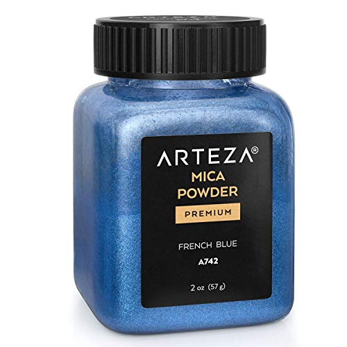 Arteza Polvos de mica, colorante para jabones, pigmentos para resina epoxi, color Blue A742, con calidad de cosmético, botes de 10 g, para hacer velas, slime, esmalte de uñas o bombas de baño