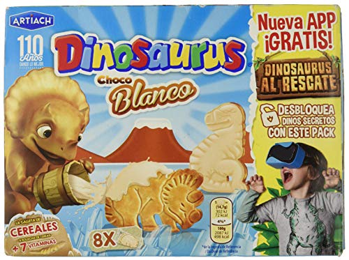 ARTIACH Dinosaurus galletas de cereales con chocolate blanco caja 352 gr