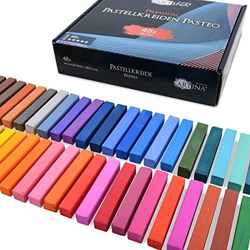 Artina Pasteo Master Series Soft Pastel - Tiza Pastel - Calidad de Estudio - Set de 48 Colores con Caja