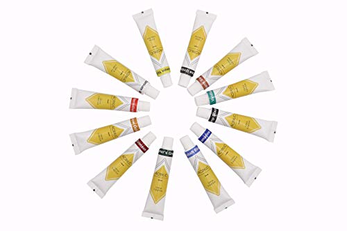 ARTME Juego De Pintura Acrílica 12 Tubos De Colores (12ml) De Primera Calidad Para Estudiantes Y Artistas, Tonos Ricos, Compacto, Fácil De Usar, No Tóxico