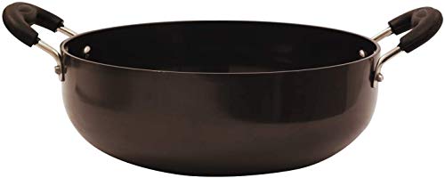 ASP Online Traders Kadai anodizado Duro Antiadherente para Utensilios de Cocina Sartén Profunda Sartén de Aluminio Uso Diario Hogar/Cocina Utensilios de Cocina antiadherentes Wok Kadai (76 onzas)