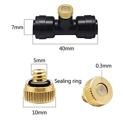 Aspersor de Trampolín, Sistema de Enfriamiento de Nebulización con Línea de Nebulización + 6 boquillas + bomba de agua + 12V DC fuente de alimentación , Sistema de Riego Por Microgoteo Para Patio Cés