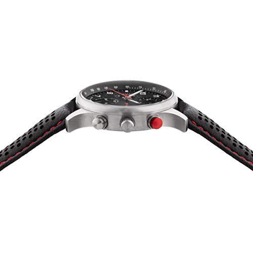 Audi Reloj de Pulsera para Hombre con cronógrafo, Piel de Carbono, Color Negro y Plateado. 3101900500