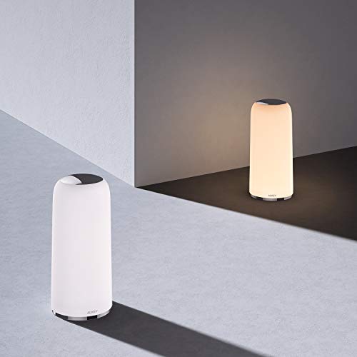 Aukey Lámpara de mesa RGB, sensible al tacto, con función de temporizador, luz blanca cálida regulable y cambio de color, luz nocturna con función de memoria, para salón y dormitorio