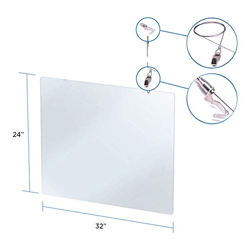 AURALLL Aislamiento de protección Pantalla Acrílico plexiglás particiones Barrera, Transparente para Todos los talleres Recepción, supermercados, farmacias-60X80cm