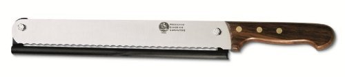 AUSONIA - 61170 CUCHILLO PARA EMBUTIDO AJUSTABLE CON HOJA DE ACERO INOXIDABLE AISI 420 Y MANGO DE MADERA DE PALISANDRO DE 26 CM, CON GUÍA