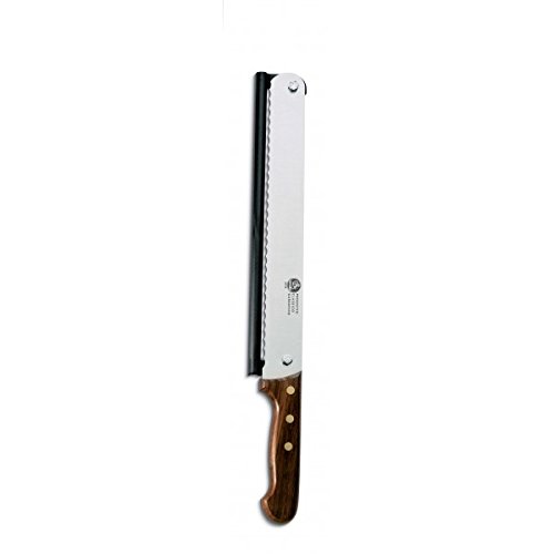 AUSONIA - 61170 CUCHILLO PARA EMBUTIDO AJUSTABLE CON HOJA DE ACERO INOXIDABLE AISI 420 Y MANGO DE MADERA DE PALISANDRO DE 26 CM, CON GUÍA