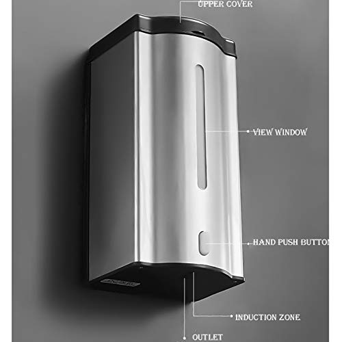 Automático Dispensador Jabón, 600 Ml Sin Contacto Dispensador Jabón, Montaje Pared Dispensador Jabón Alimentado Bateríacocina Baño Casa Hospital Office Hotel Restaurante Escuela