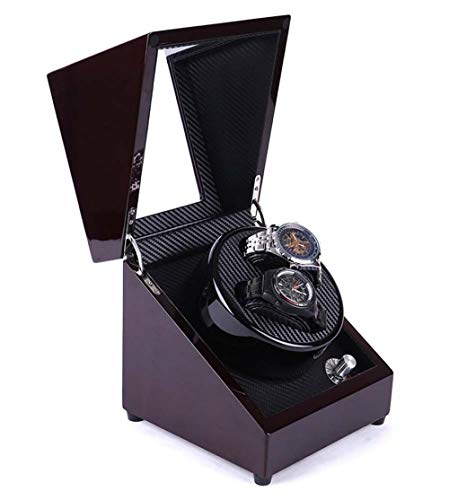 Automatico Watch Winder Caja Giratorias para Relojes Enrollador De Reloj Watch Winder Madera Pintura Al Horno Rojo + Carbono 2 + 0 Mira Enrollador