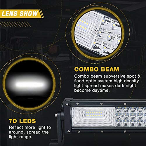 AUXTINGS 52 pulgadas 675W Curvo triple fila 7D LED barra de luz de trabajo Spot Flood Combo Beam DC 12V-24V 6000K vehículos todoterreno 4x4 Atvs Utvs