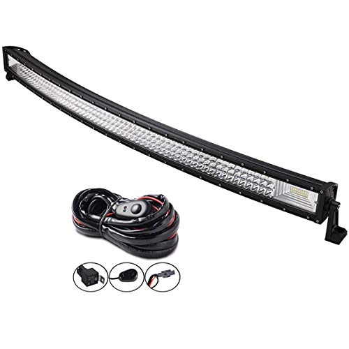 AUXTINGS 52 pulgadas 675W Curvo triple fila 7D LED barra de luz de trabajo Spot Flood Combo Beam DC 12V-24V 6000K vehículos todoterreno 4x4 Atvs Utvs